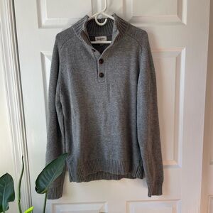 Goodfellow & Co Men’s Pullover 3/4 Button Gray Sweater Size Large